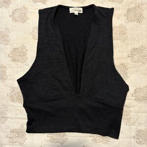 Wilfred Black Deep V Crop Top